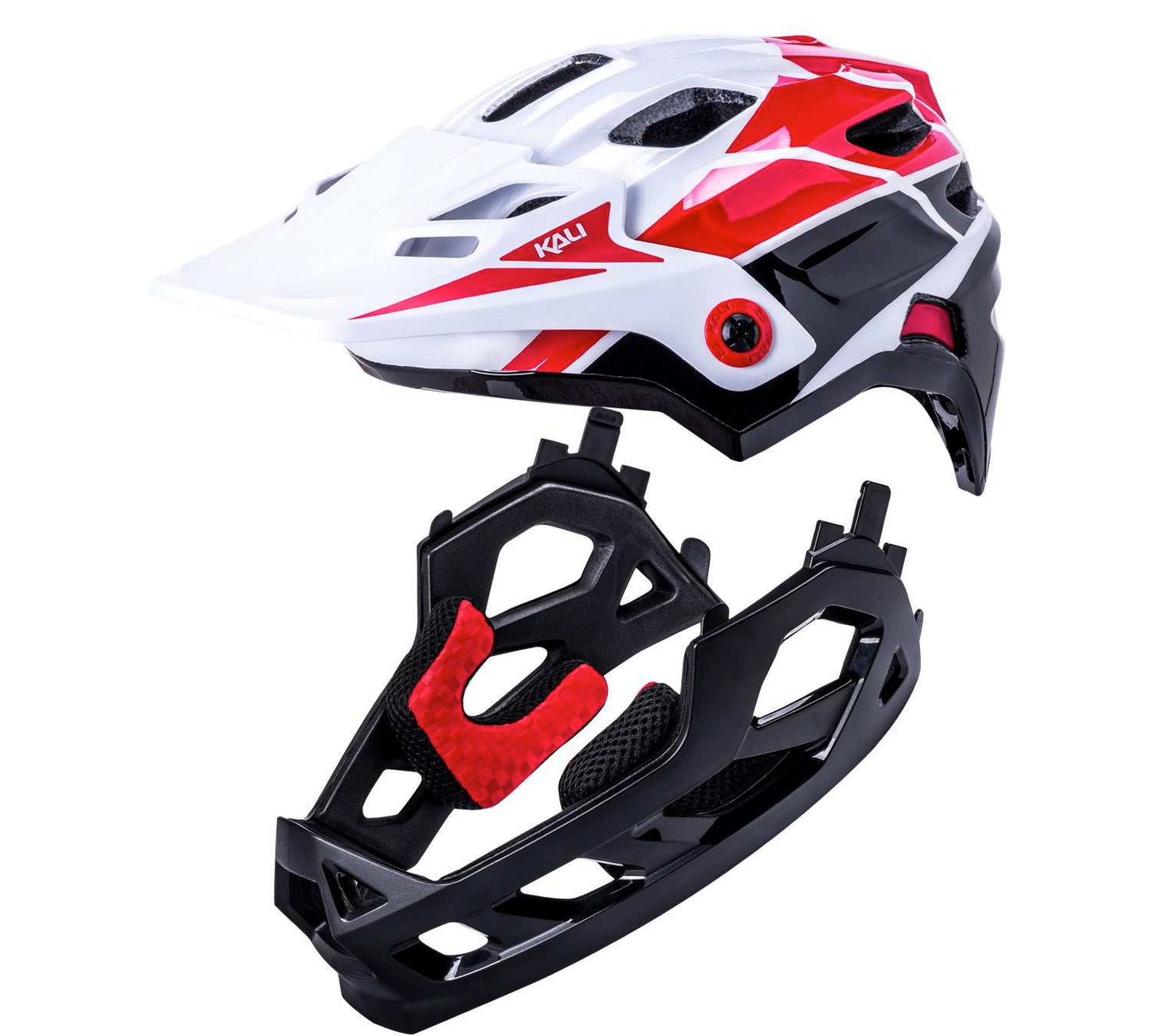 Kali Maya Youth Full Face Helmet White/red/black