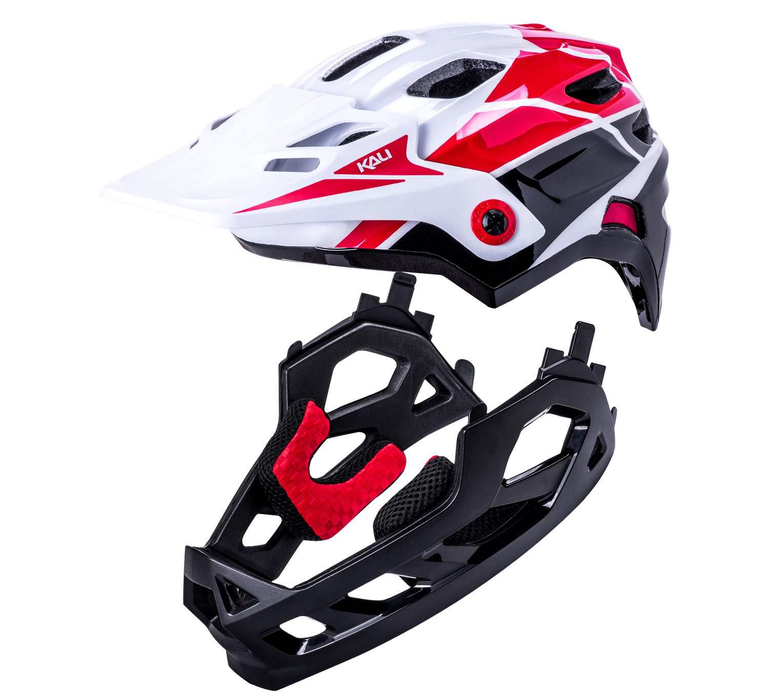 Kali Maya Youth Full Face Helmet White/red/black